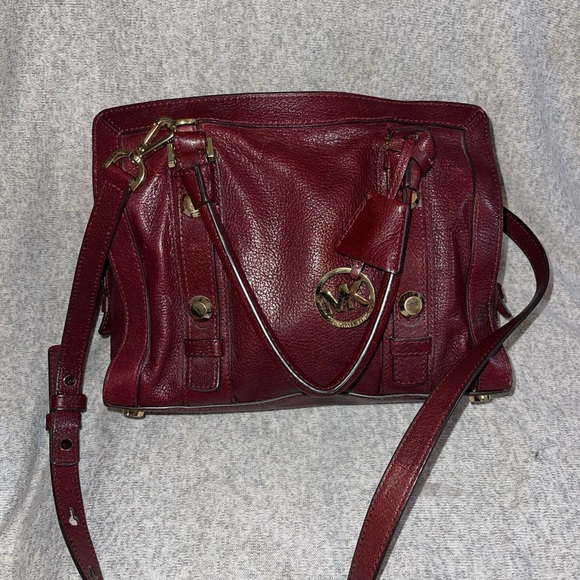 Michael Kors Burgundy Leather Shoulder Bag - Picture 1 of 4